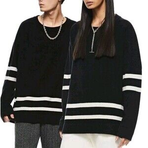 OTD On This Day Cashmere Wool Blend Oversized Hockey Sweater Sz M Capsule Y2K